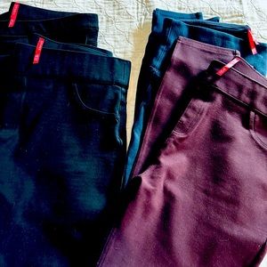 Spanx leggings 2 black pairs, 1 navy & 1 burgundy